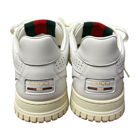 Gucci White Re-Web Low Top Leather Lace Up Sneakers Mens 39 / US 5.5 main image 3